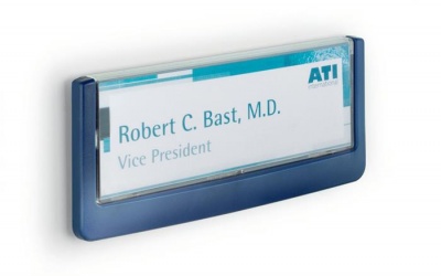 Információs tábla, 149x52,5 mm, DURABLE "CLICK SIGN", kék